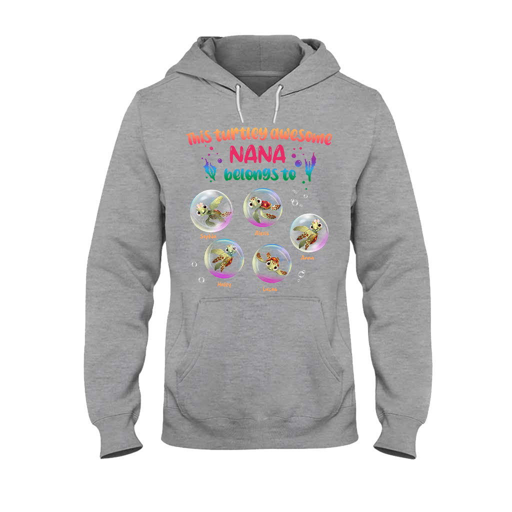 Personalized Turtley Awesome Nana T-shirt Custom Family Gift
