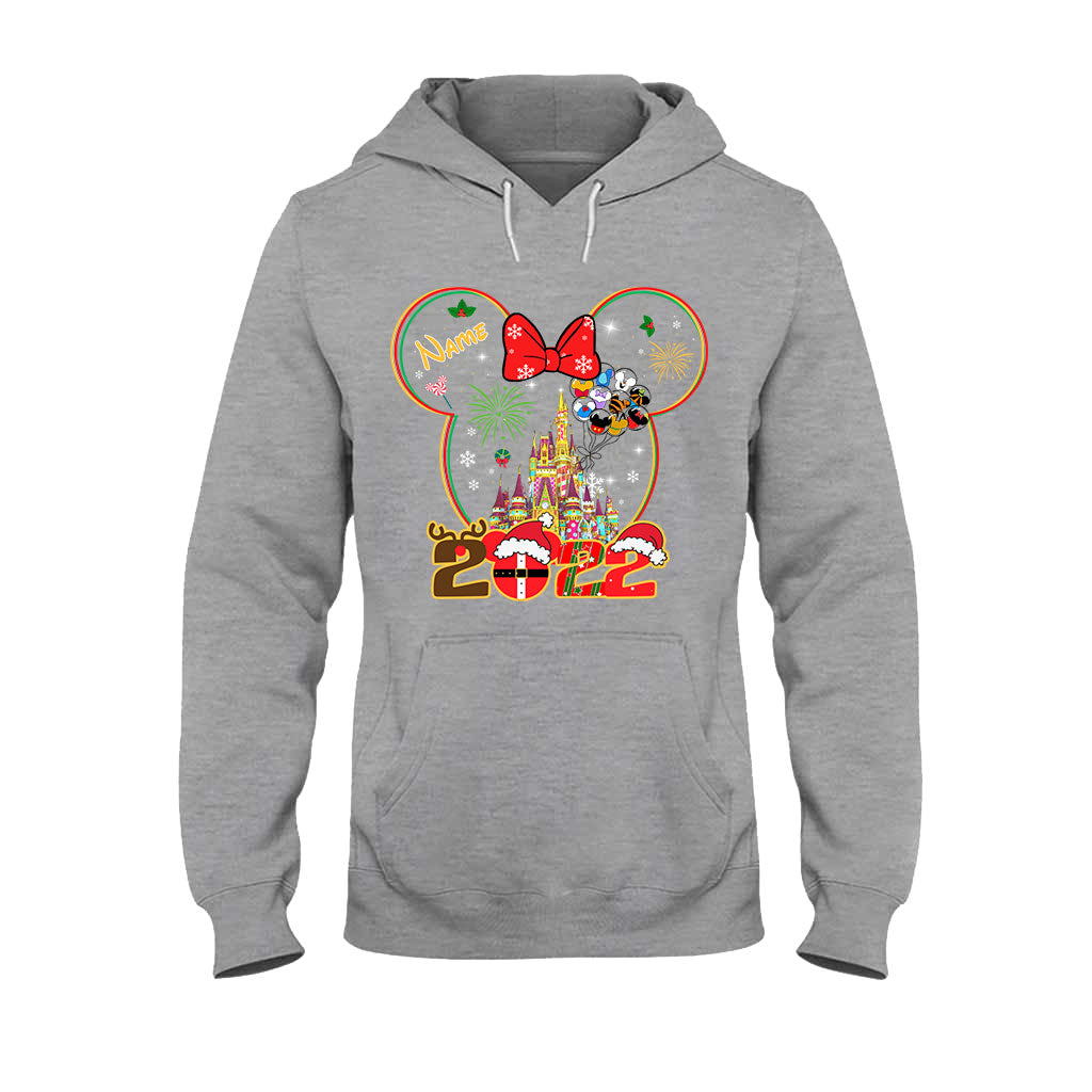 Personalized Christmas Mouse T-shirt & Hoodie for Kids - Custom Name Gift