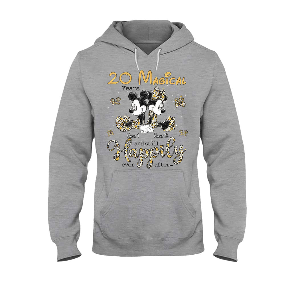 Personalized Couple T-shirt and Hoodie with Custom Names for Anniversary