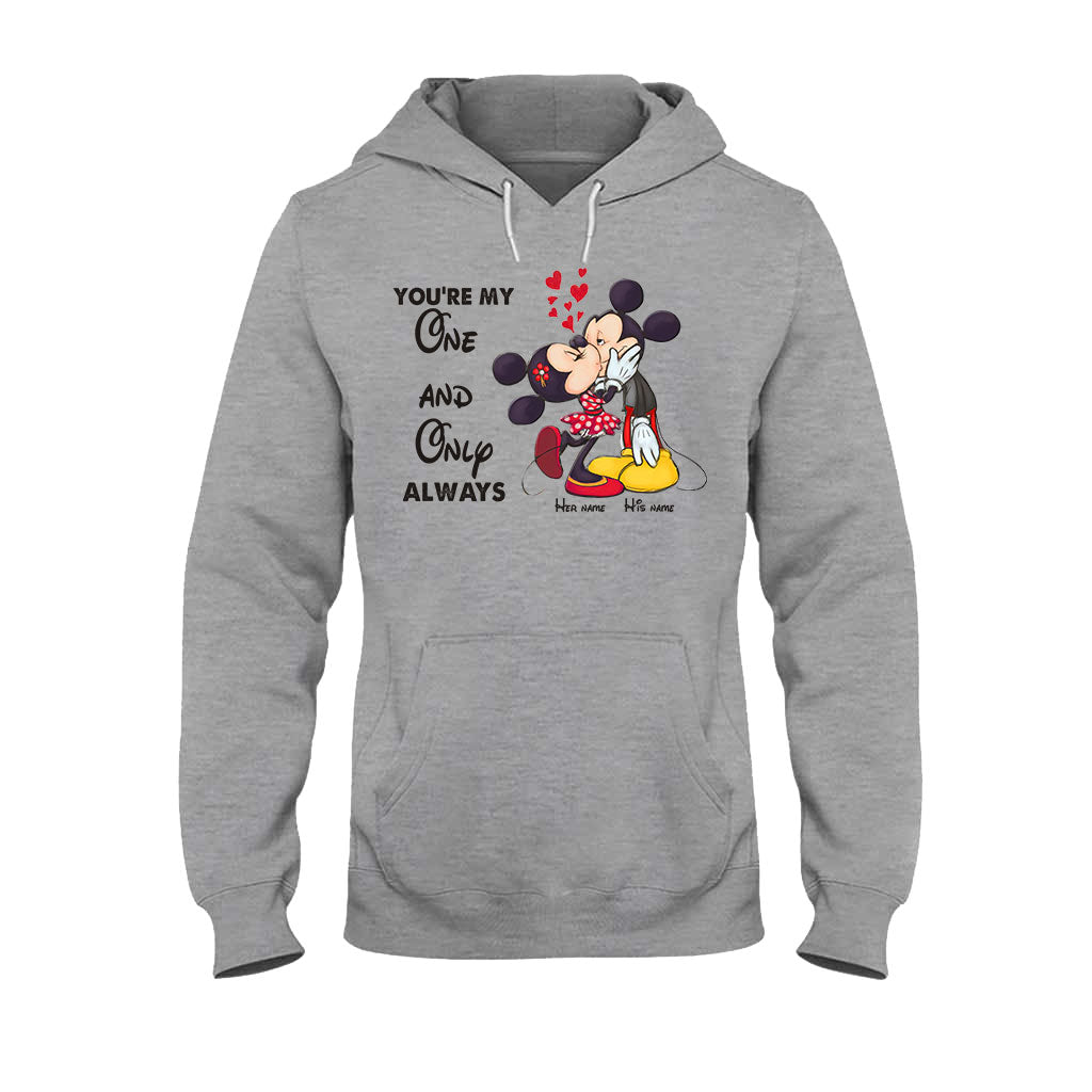 Personalized Couple T-shirt & Hoodie with Mickey Design | Custom Names Gift