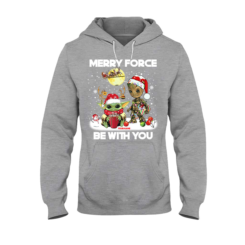 Personalized Merry Force Be With You Christmas T-shirt & Hoodie Gift
