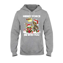 Load image into Gallery viewer, Personalized Merry Force Be With You Christmas T-shirt &amp; Hoodie Gift
