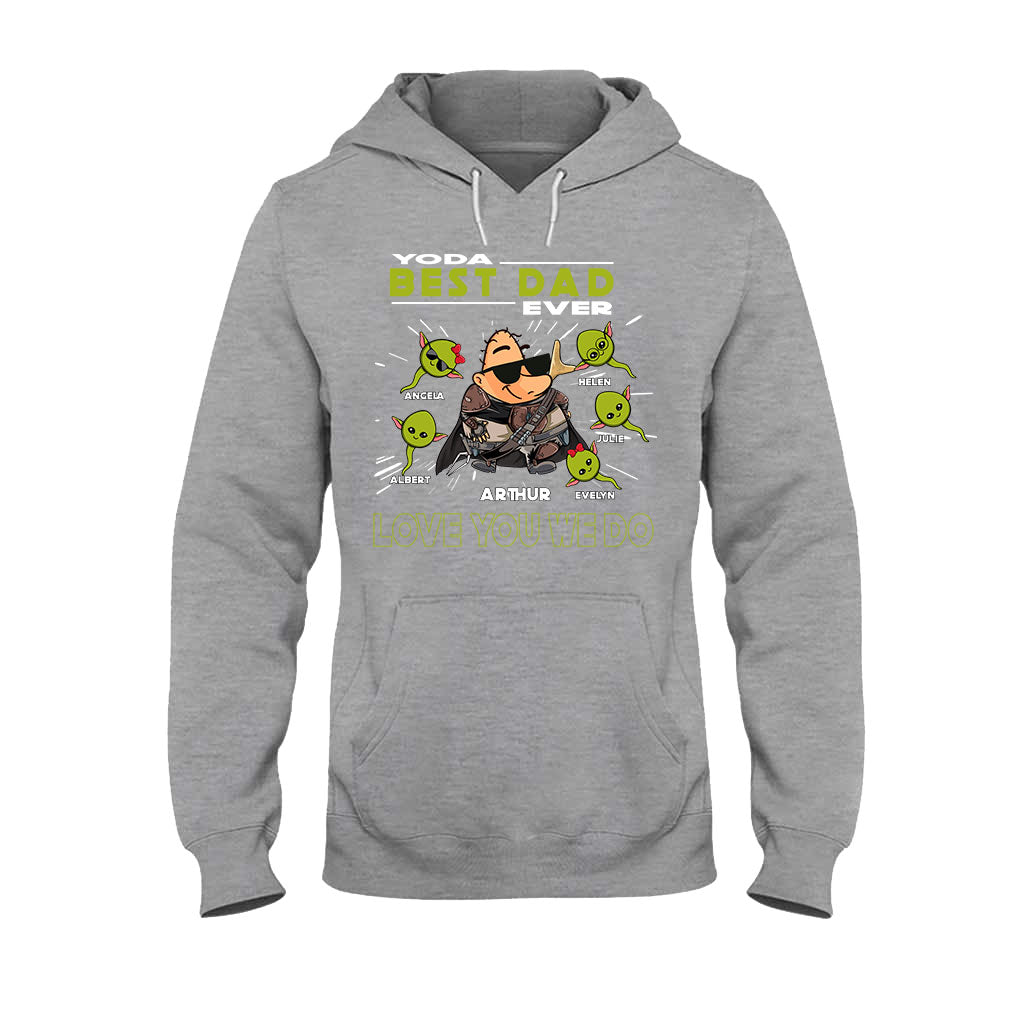 Personalized Yoda Best Dad Ever T-Shirt Hoodie Custom Names Gift