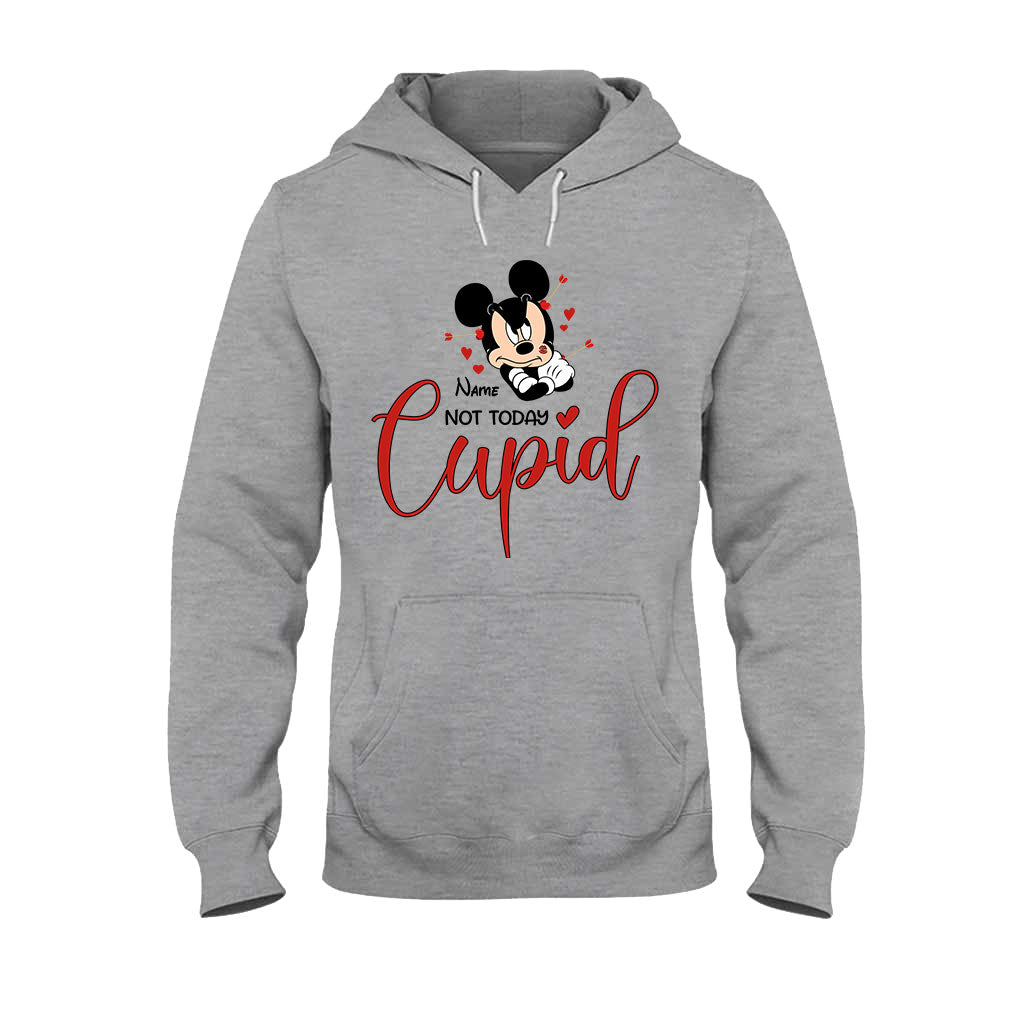 Personalized 'Not Today Cupid' T-shirt & Hoodie for Her - Custom Name Gift