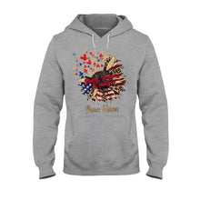 Load image into Gallery viewer, Personalized Independence Day T-Shirt &amp; Hoodie with American Flag Design
