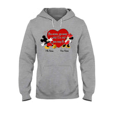 Load image into Gallery viewer, Personalized Couple Mouse T-shirt &amp; Hoodie with Names Gift
