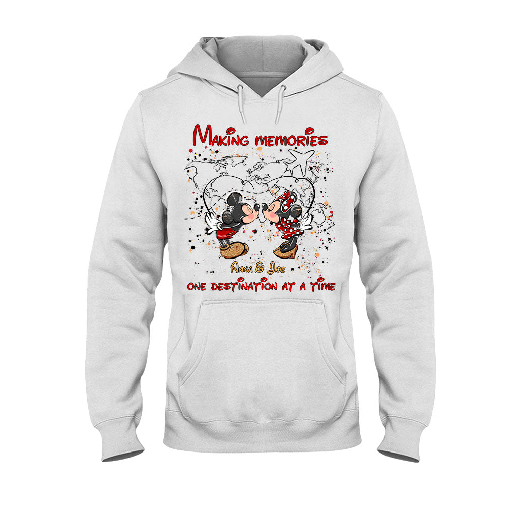 Personalized Mickey Mouse T-Shirt & Hoodie with Custom Names for Couples