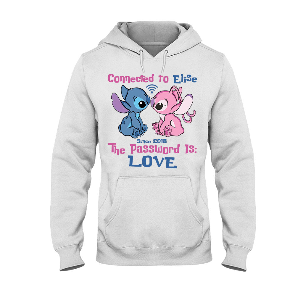 Personalized Couple T-shirt & Hoodie Connected To Love Gift