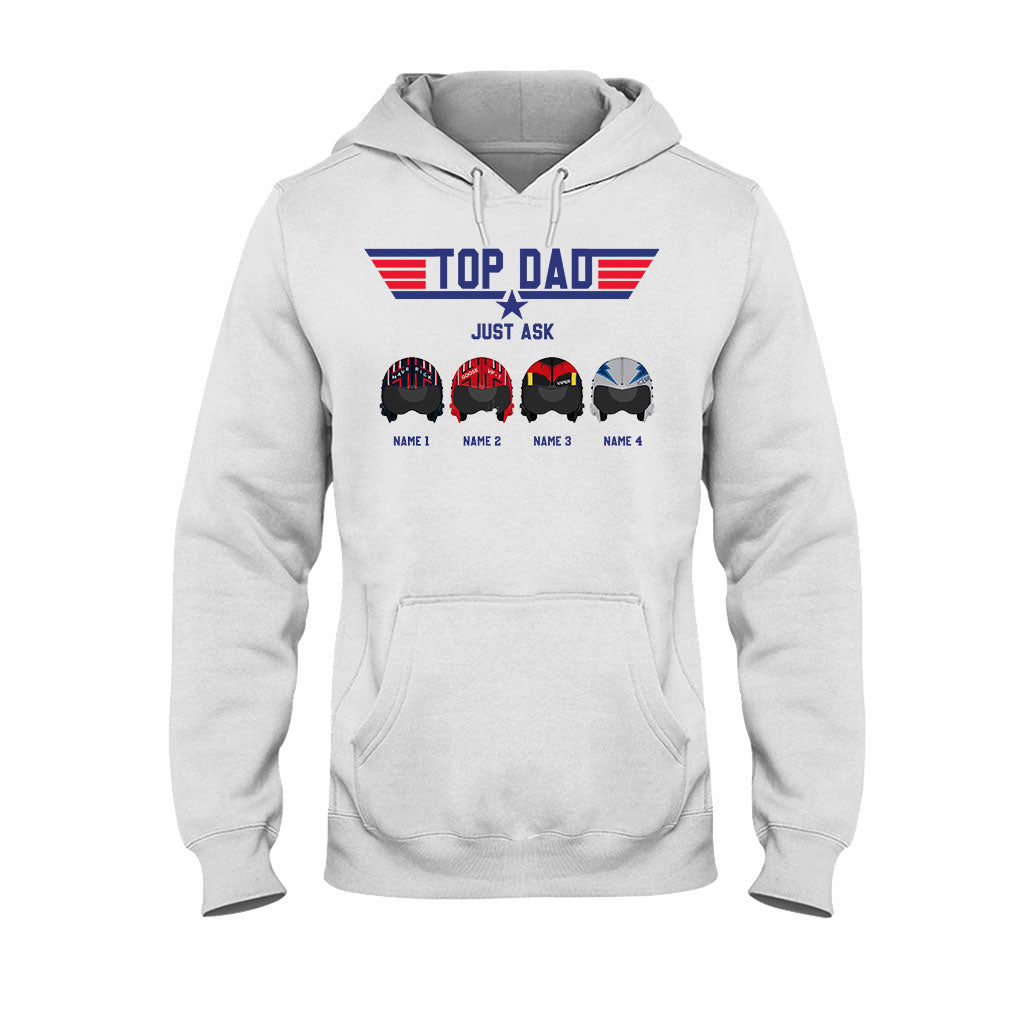 Personalized Top Dad T-shirt & Hoodie Custom Names Gift for Father's Day