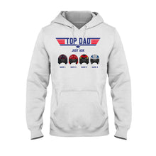 Load image into Gallery viewer, Personalized Top Dad T-shirt &amp; Hoodie Custom Names Gift for Father's Day
