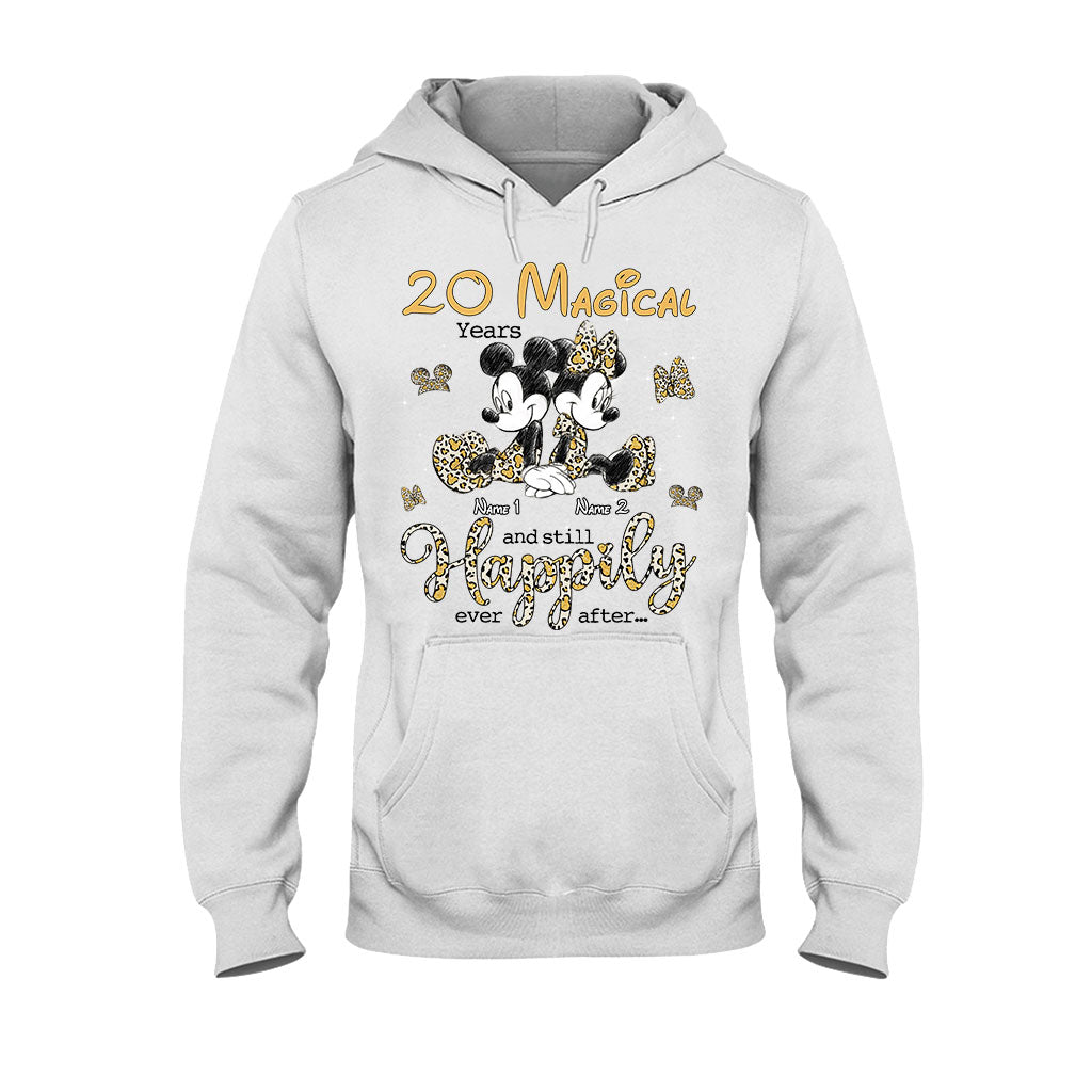 Personalized Couple T-shirt and Hoodie with Custom Names for Anniversary