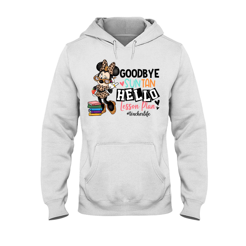 Personalized Teacher T-Shirt and Hoodie Goodbye Suntan Hello Lesson Plan Gift