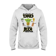 Load image into Gallery viewer, Personalized Jedi Master T-shirt for Dad with Custom Names
