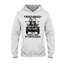 Load image into Gallery viewer, Personalized Couple Car T-Shirt and Hoodie with Custom Names | Engagement, Valentine's Day, Anniversary Gift
