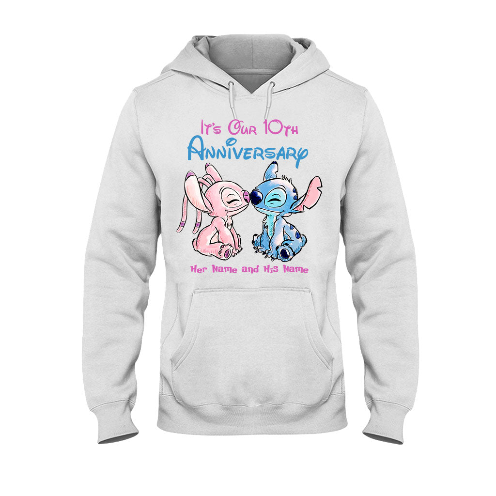 Personalized Anniversary T-Shirt & Hoodie Custom Names Gift for Couples