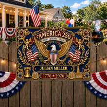 Load image into Gallery viewer, Personalized Metal Sign USA Eagle Liberty Bell Custom Gift
