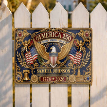 Load image into Gallery viewer, Personalized Metal Sign USA Eagle Liberty Bell Custom Gift
