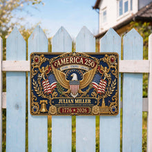 Load image into Gallery viewer, Personalized Metal Sign USA Eagle Liberty Bell Custom Gift

