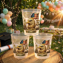Load image into Gallery viewer, Personalized Frosted Cups USA Flag Custom Name Gift Idea
