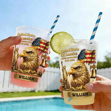 Load image into Gallery viewer, Personalized Frosted Cups USA Flag Custom Name Gift Idea
