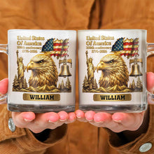 Load image into Gallery viewer, Personalized 250th Anniversary Glass Mug Custom Name Gift for Dad
