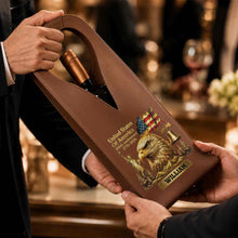 Load image into Gallery viewer, Personalized Leather Wine Bag Custom Name Gift for Dad 4th of July

