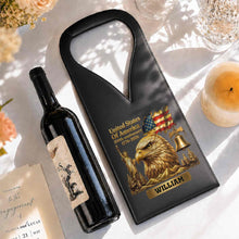 Load image into Gallery viewer, Personalized Leather Wine Bag Custom Name Gift for Dad 4th of July
