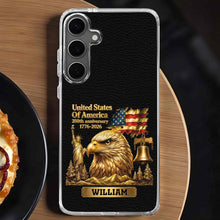 Load image into Gallery viewer, Personalized Clear Phone Case USA Eagle Custom Name Gift
