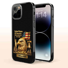 Load image into Gallery viewer, Personalized Clear Phone Case USA Eagle Custom Name Gift
