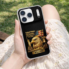 Load image into Gallery viewer, Personalized Clear Phone Case USA Eagle Custom Name Gift
