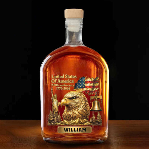 Personalized Whiskey Bottle Custom Name Gift for Dad 4th of July