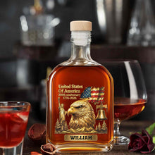 Load image into Gallery viewer, Personalized Whiskey Bottle Custom Name Gift for Dad 4th of July

