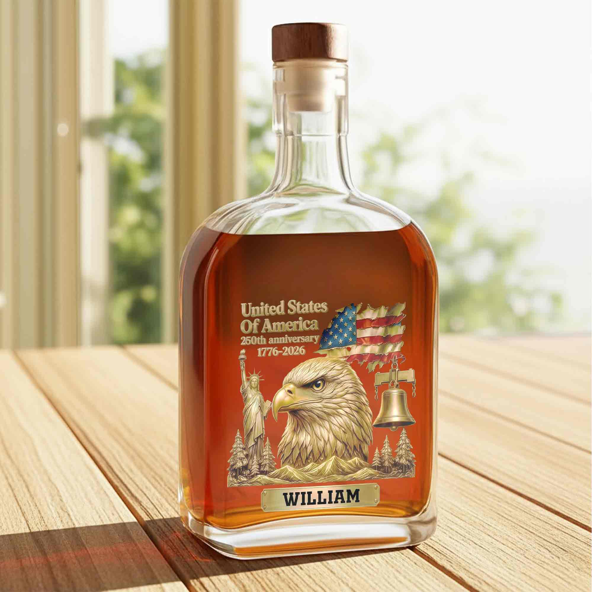 Personalized Whiskey Bottle Custom Name Gift for Dad 4th of July