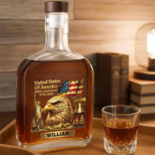 Load image into Gallery viewer, Personalized Whiskey Bottle Custom Name Gift for Dad 4th of July
