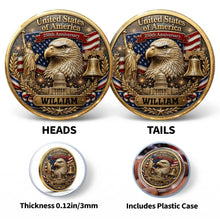Load image into Gallery viewer, Personalized Commemorative Coin Custom Name Gift for Dad - 4th of July Keepsake
