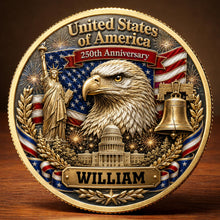 Load image into Gallery viewer, Personalized Commemorative Coin Custom Name Gift for Dad - 4th of July Keepsake
