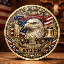 Load image into Gallery viewer, Personalized Commemorative Coin Custom Name Gift for Dad - 4th of July Keepsake
