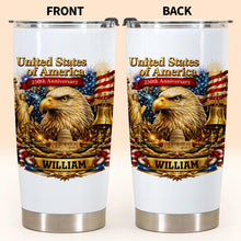 Load image into Gallery viewer, Personalized 20oz Stainless Steel Tumbler American Flag Gift for Dad
