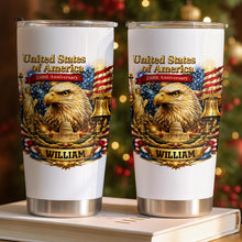 Load image into Gallery viewer, Personalized 20oz Stainless Steel Tumbler American Flag Gift for Dad
