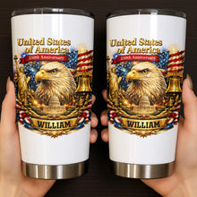 Load image into Gallery viewer, Personalized 20oz Stainless Steel Tumbler American Flag Gift for Dad
