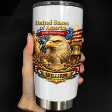 Load image into Gallery viewer, Personalized 20oz Stainless Steel Tumbler American Flag Gift for Dad
