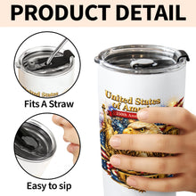 Load image into Gallery viewer, Personalized 20oz Stainless Steel Tumbler American Flag Gift for Dad
