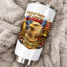Load image into Gallery viewer, Personalized 20oz Stainless Steel Tumbler American Flag Gift for Dad
