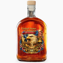 Load image into Gallery viewer, Personalized Whiskey Bottle with Eagle Liberty Bell Design Gift for Dad
