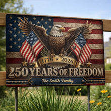 Load image into Gallery viewer, Personalized Bald Eagle Metal Sign Custom Family Name Gift
