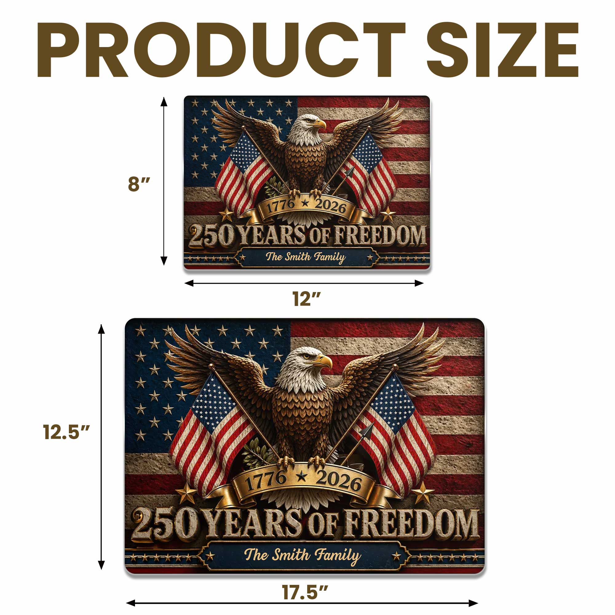 Personalized Bald Eagle Metal Sign Custom Family Name Gift