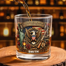 Load image into Gallery viewer, Personalized Whiskey Glass Custom Name 250th Anniversary Gift for Dad
