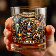 Load image into Gallery viewer, Personalized Whiskey Glass Custom Name 250th Anniversary Gift for Dad

