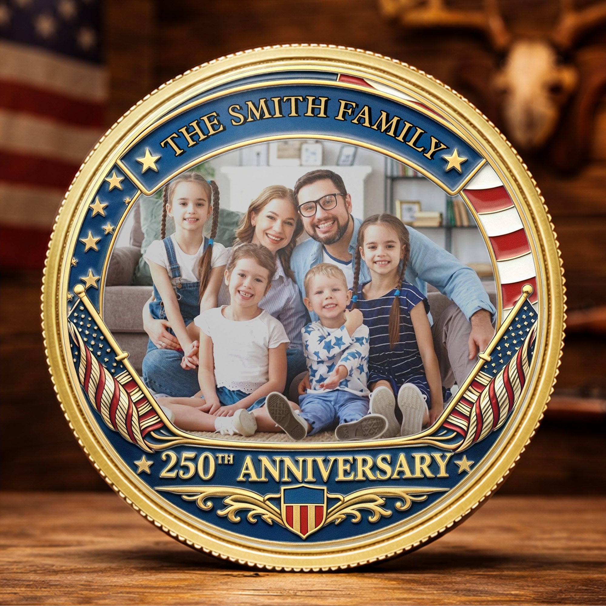 Personalized Commemorative Coin Custom Family Photo Gift