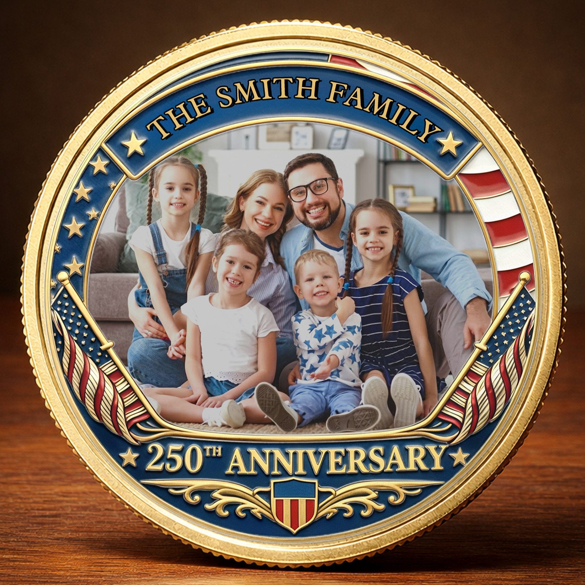Personalized Commemorative Coin Custom Family Photo Gift